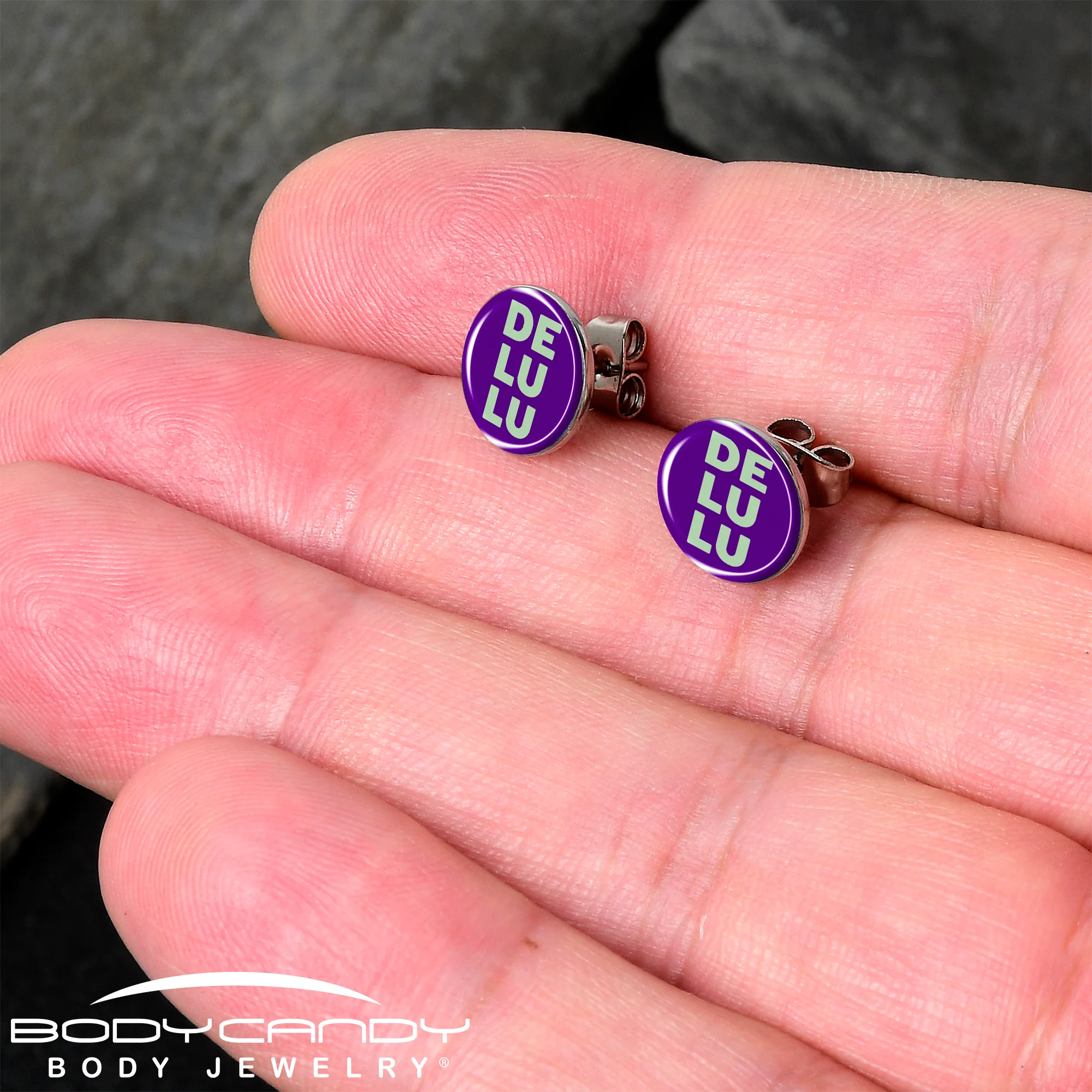 Word DELULU Stud Earrings by Onyx O - Image 2
