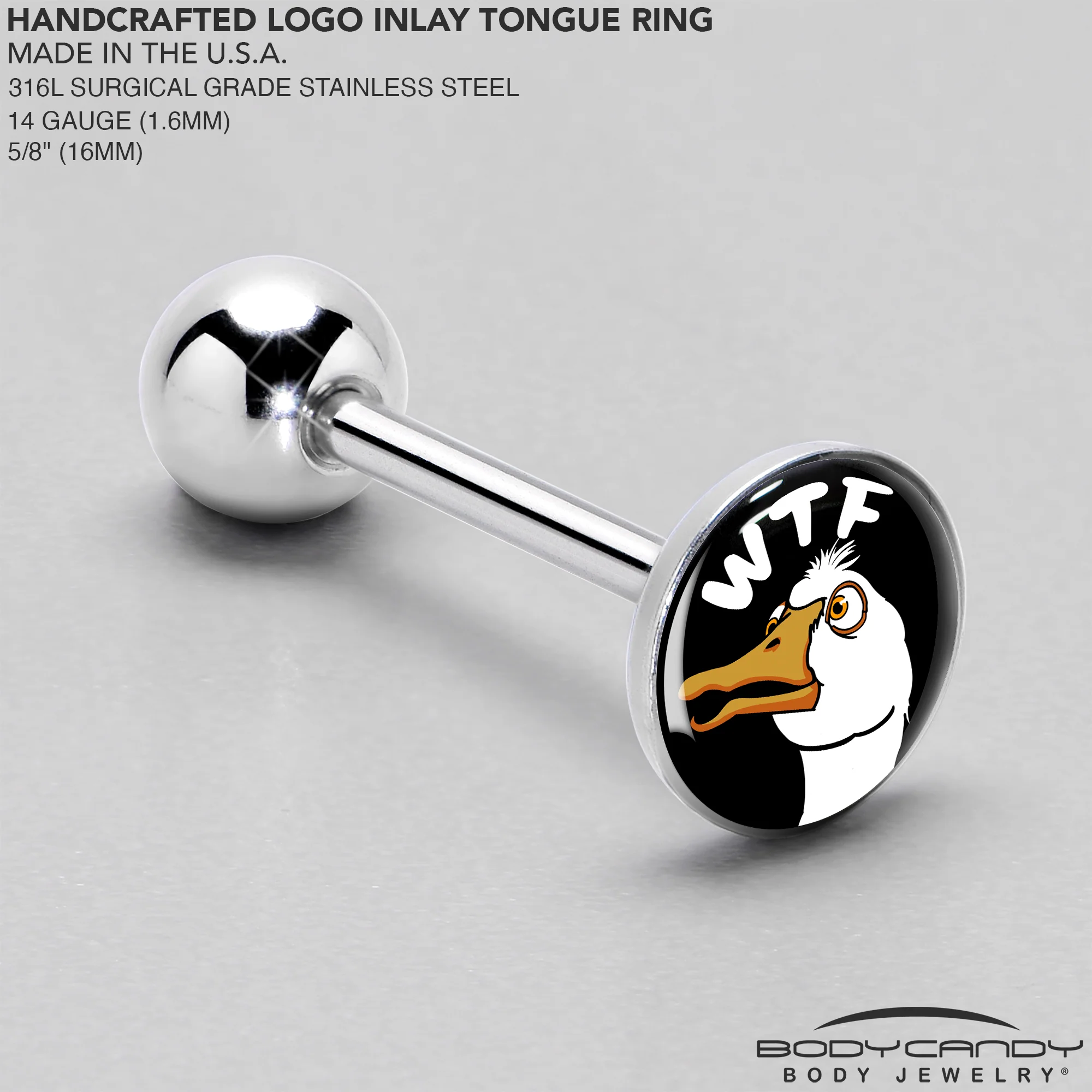 WTF Duck Barbell Tongue Ring by Onyx O - Image 4