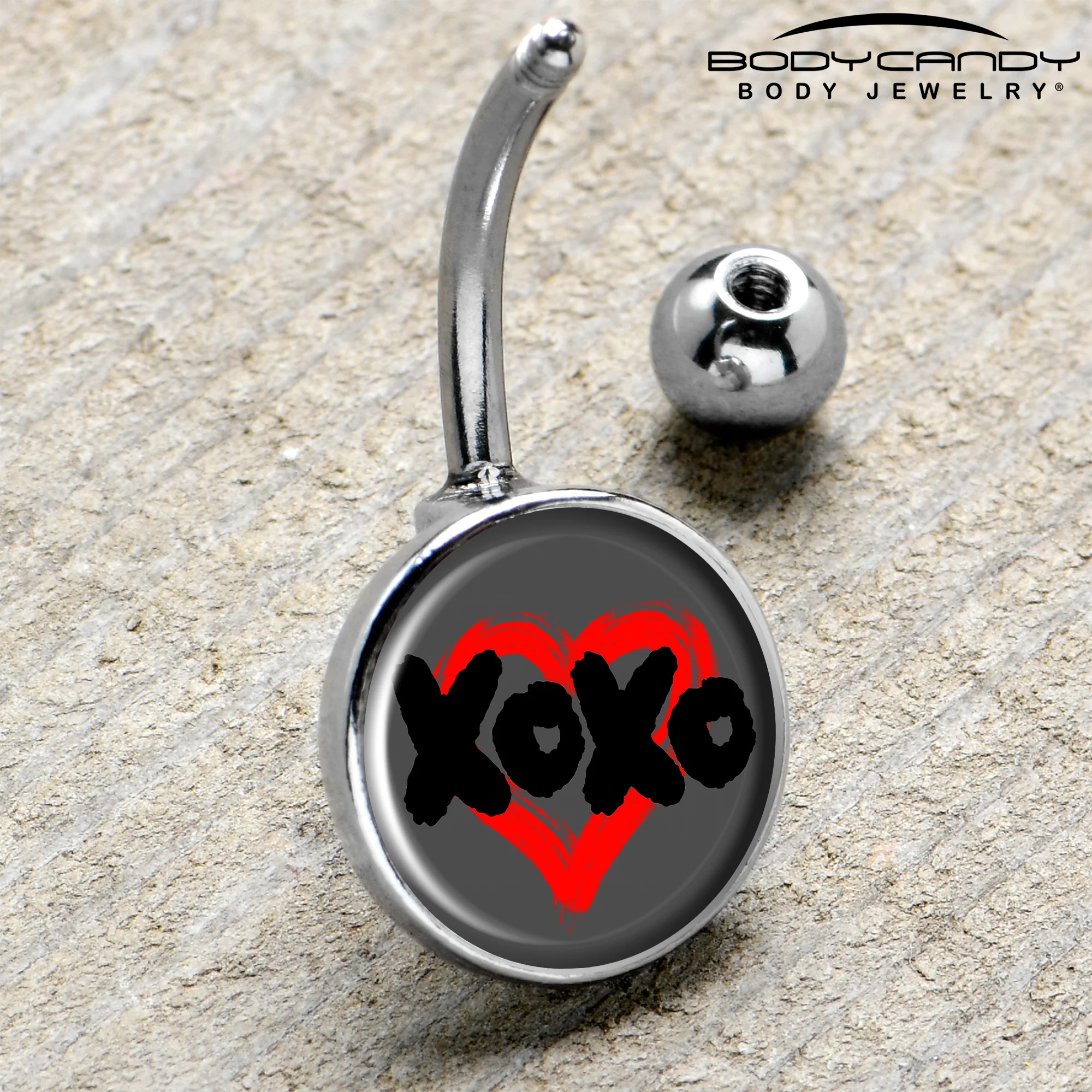 XOXO Heart Belly Ring by Onyx O - Image 4