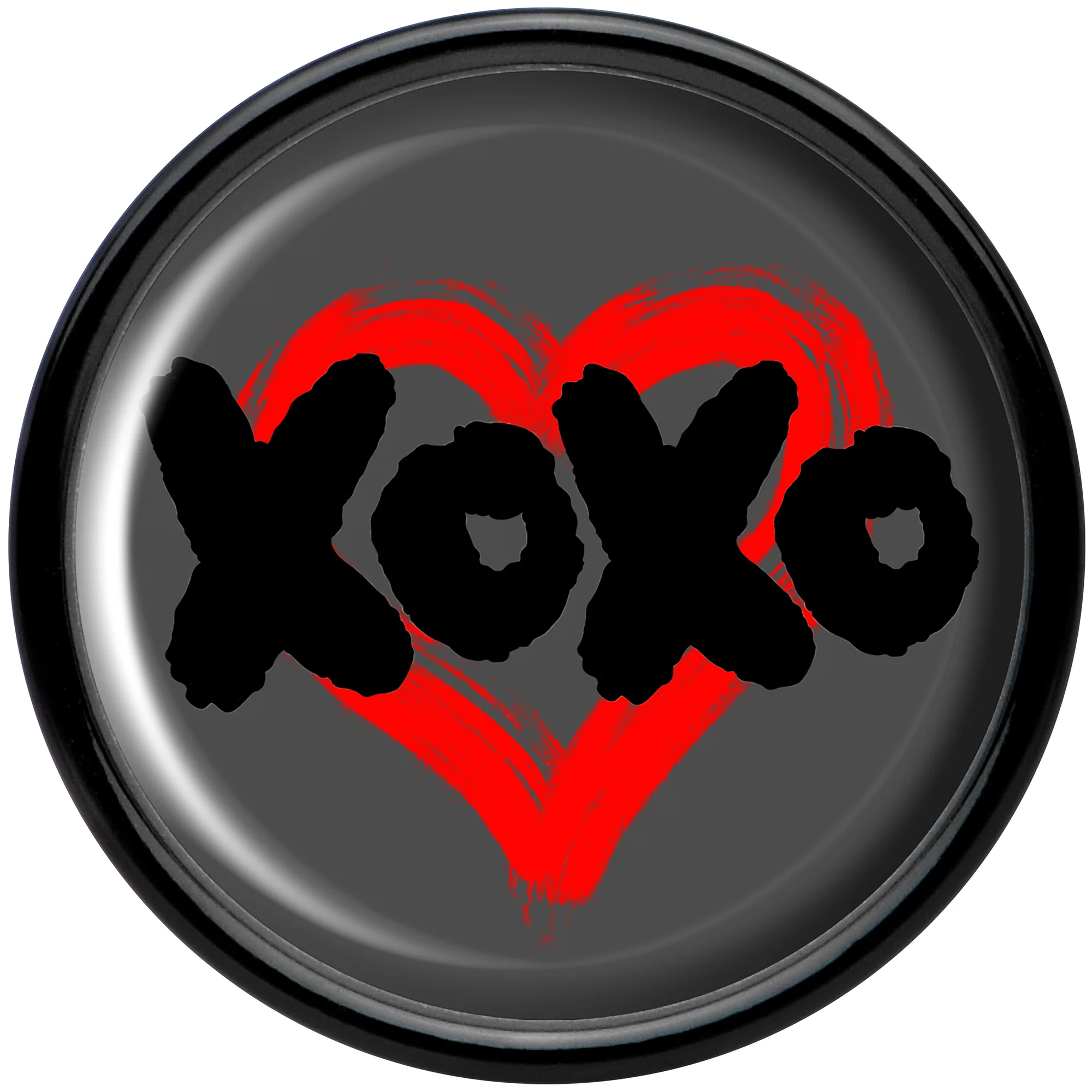 0G XOXO Heart Black Acrylic Saddle Plug Set by Onyx O - Image 4