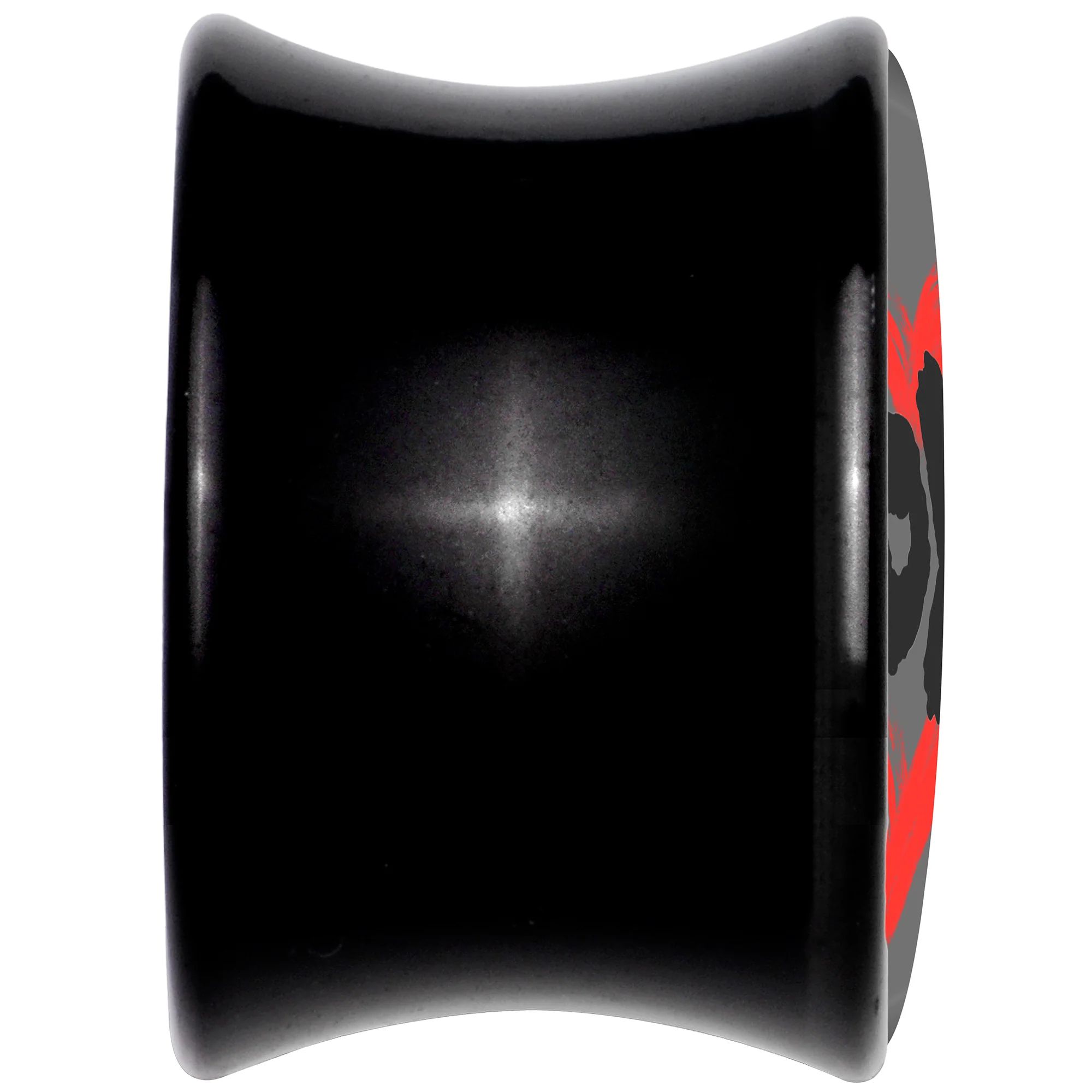 0G XOXO Heart Black Acrylic Saddle Plug Set by Onyx O - Image 5