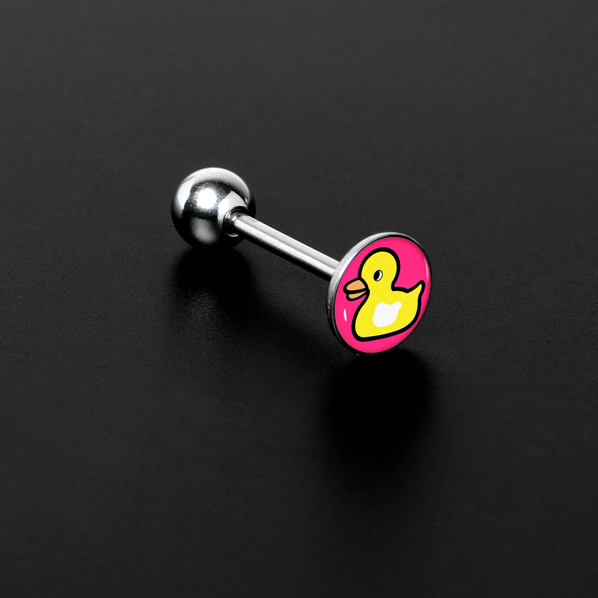 Yellow Ducky Barbell Tongue Ring by Onyx O - Image 2