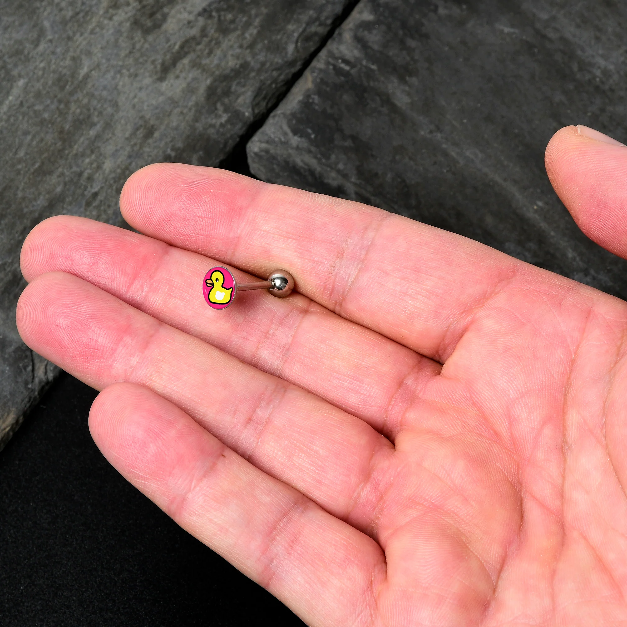 Yellow Ducky Barbell Tongue Ring by Onyx O - Image 3