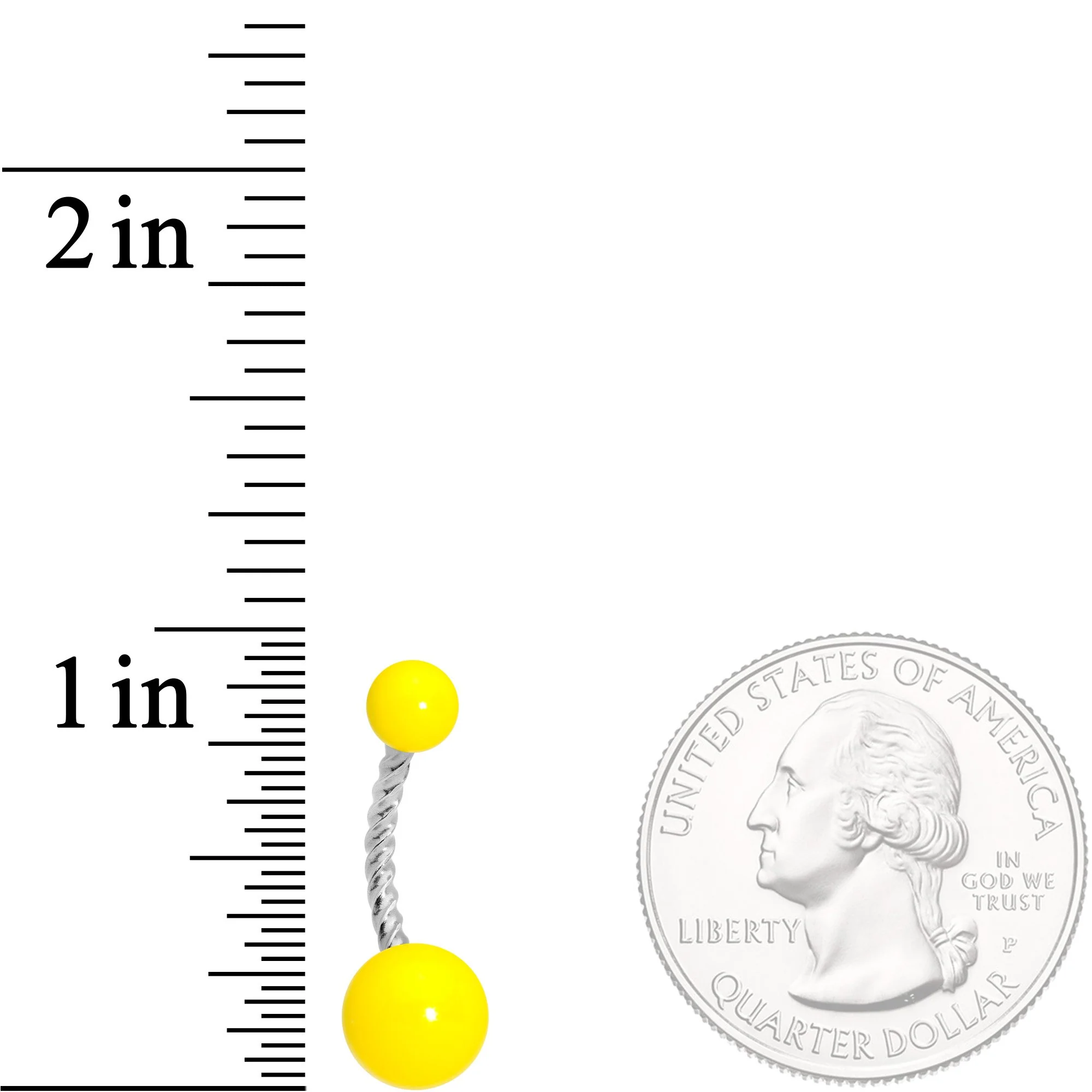 Yellow Glow in the Dark Totally Twisted Belly Ring - Image 2