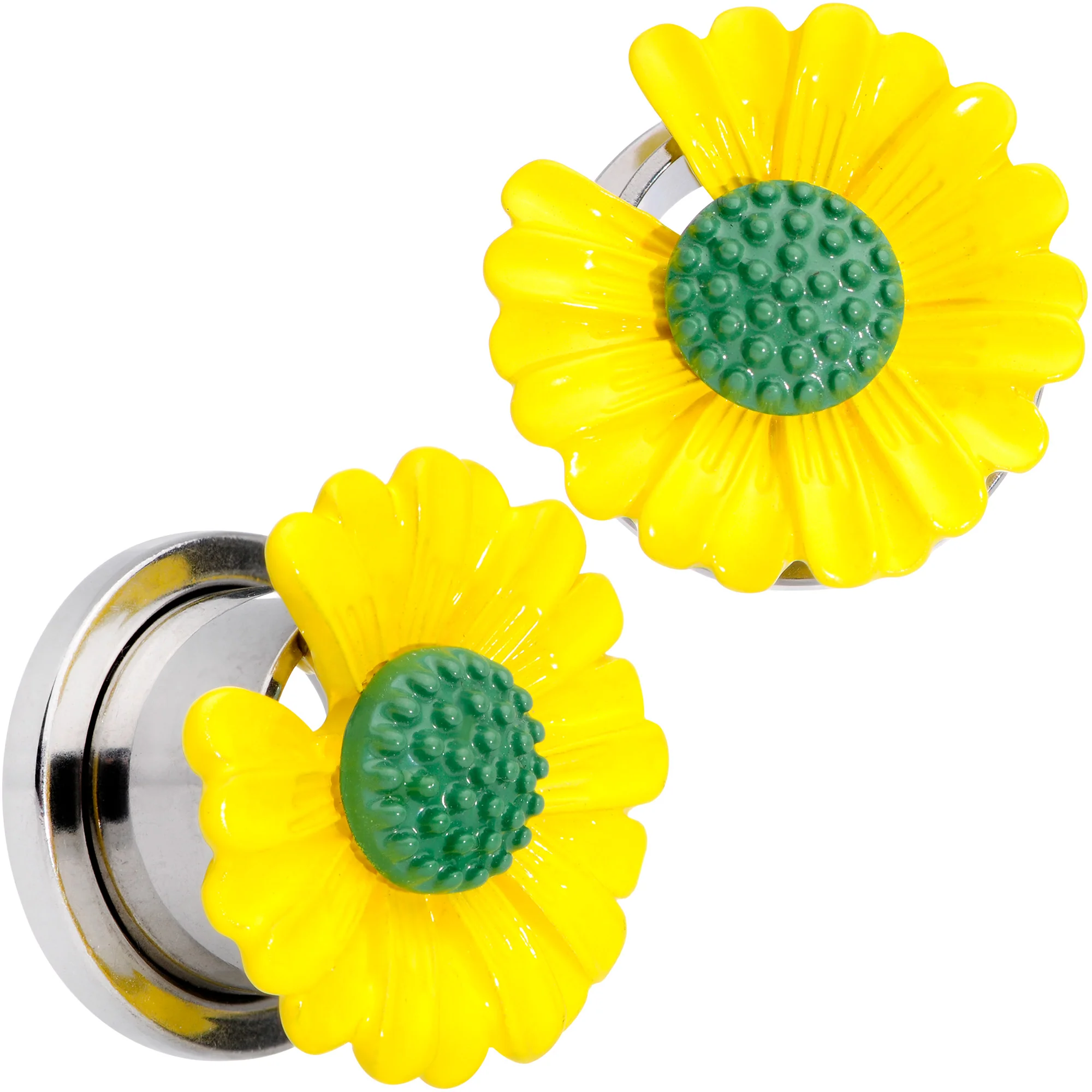 Yellow Daisy Flower Screw Fit Plug Set - Image 7