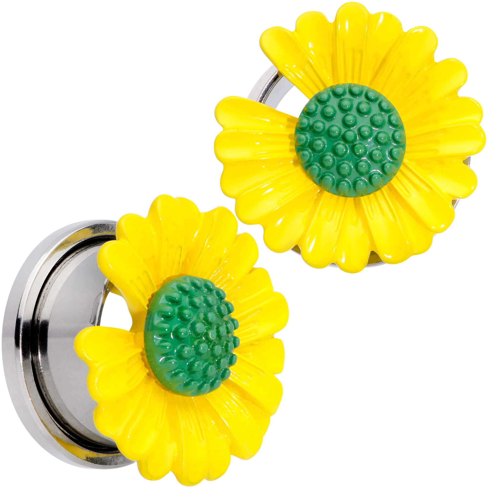 Yellow Daisy Flower Screw Fit Plug Set - Image 9