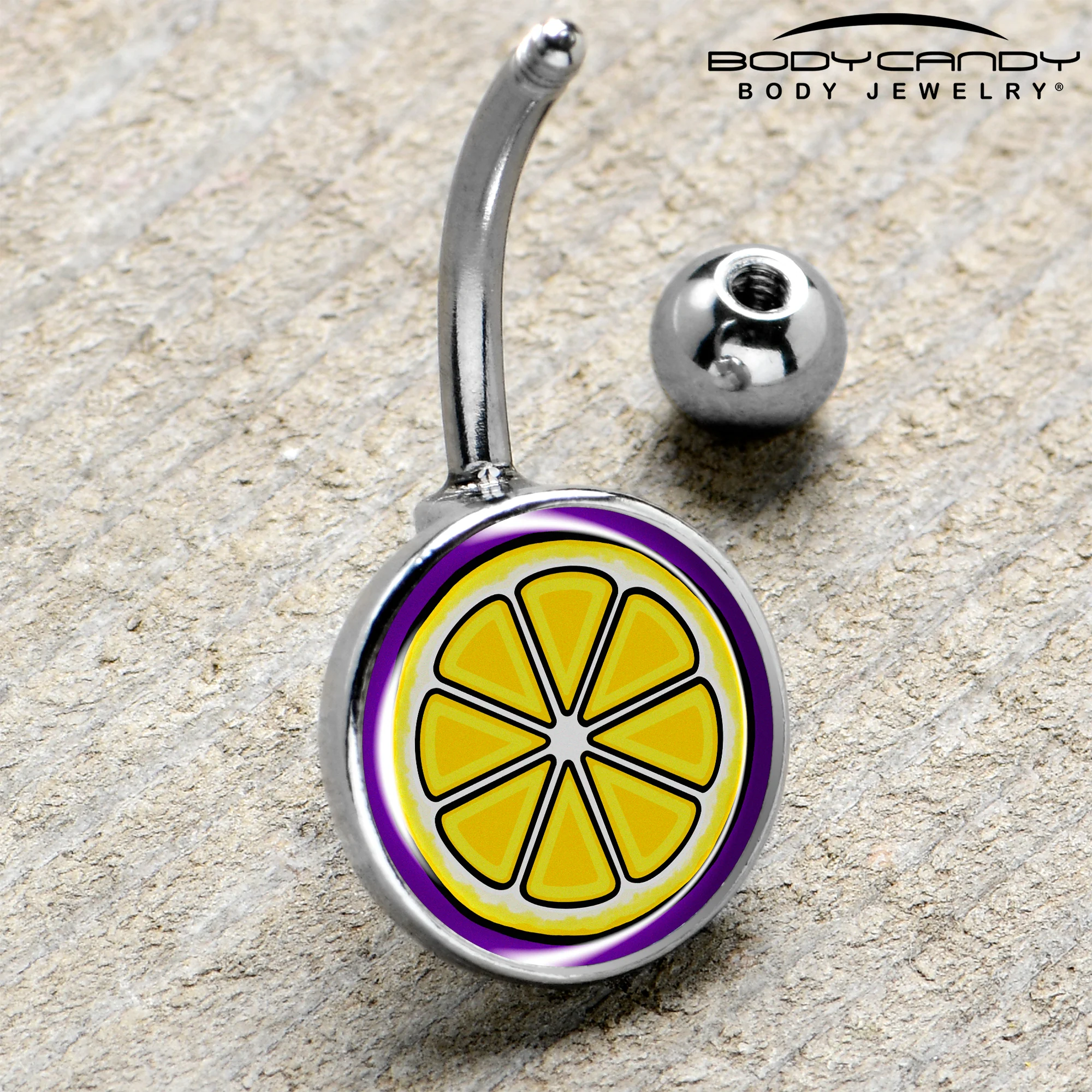 Yellow Slice of Lemon Belly Ring by Onyx O - Image 4
