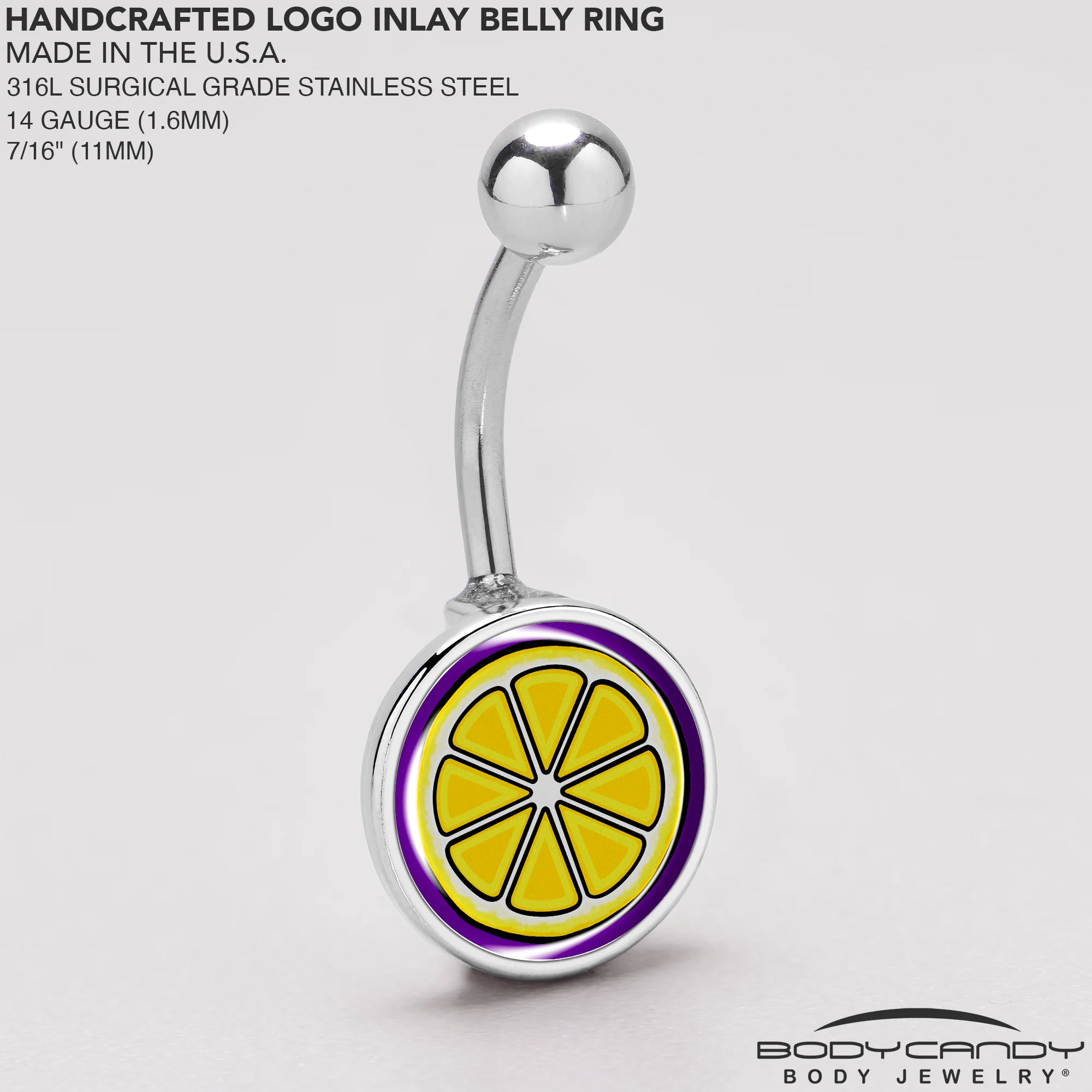 Yellow Slice of Lemon Belly Ring by Onyx O - Image 5