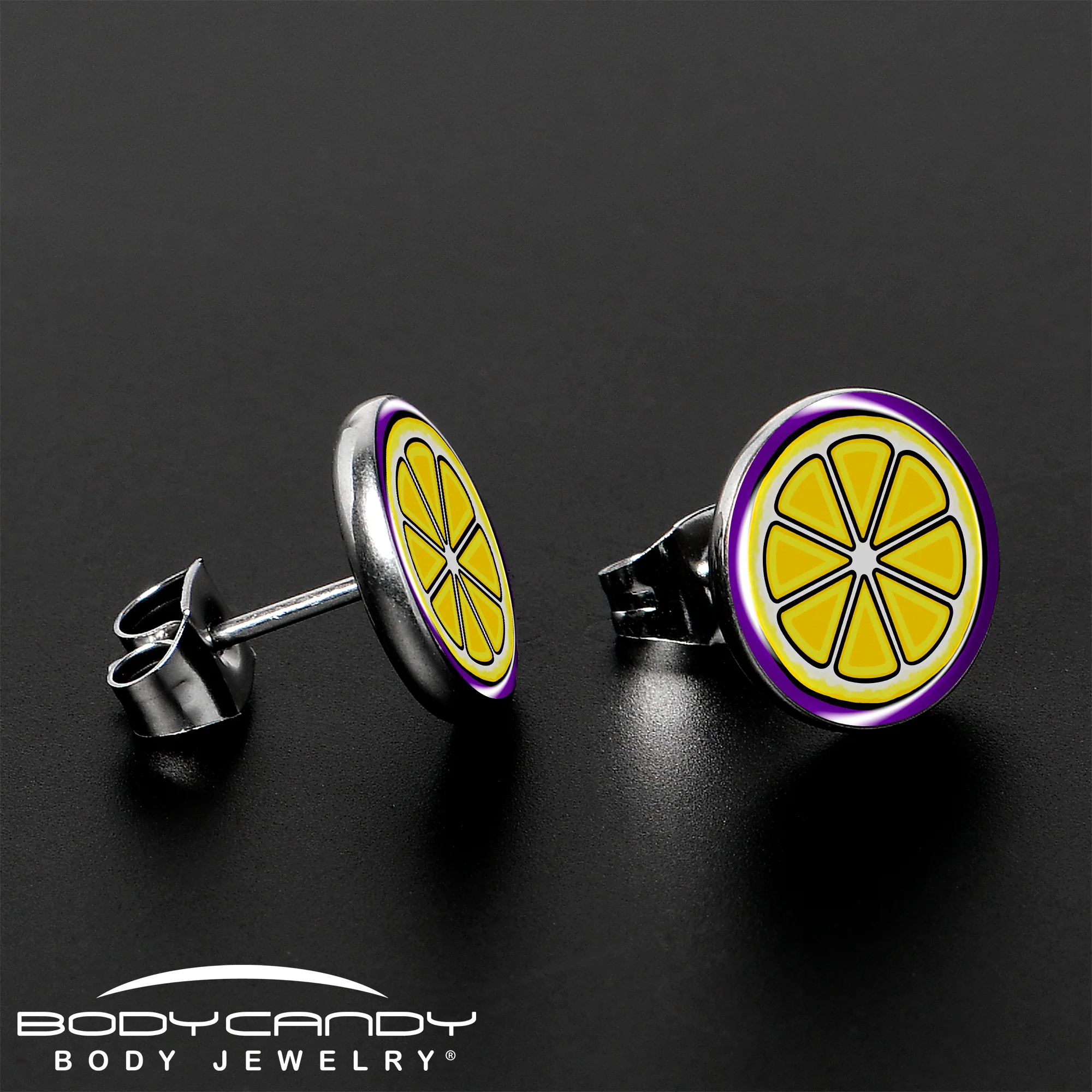 Yellow Slice of Lemon Stud Earrings by Onyx O - Image 3
