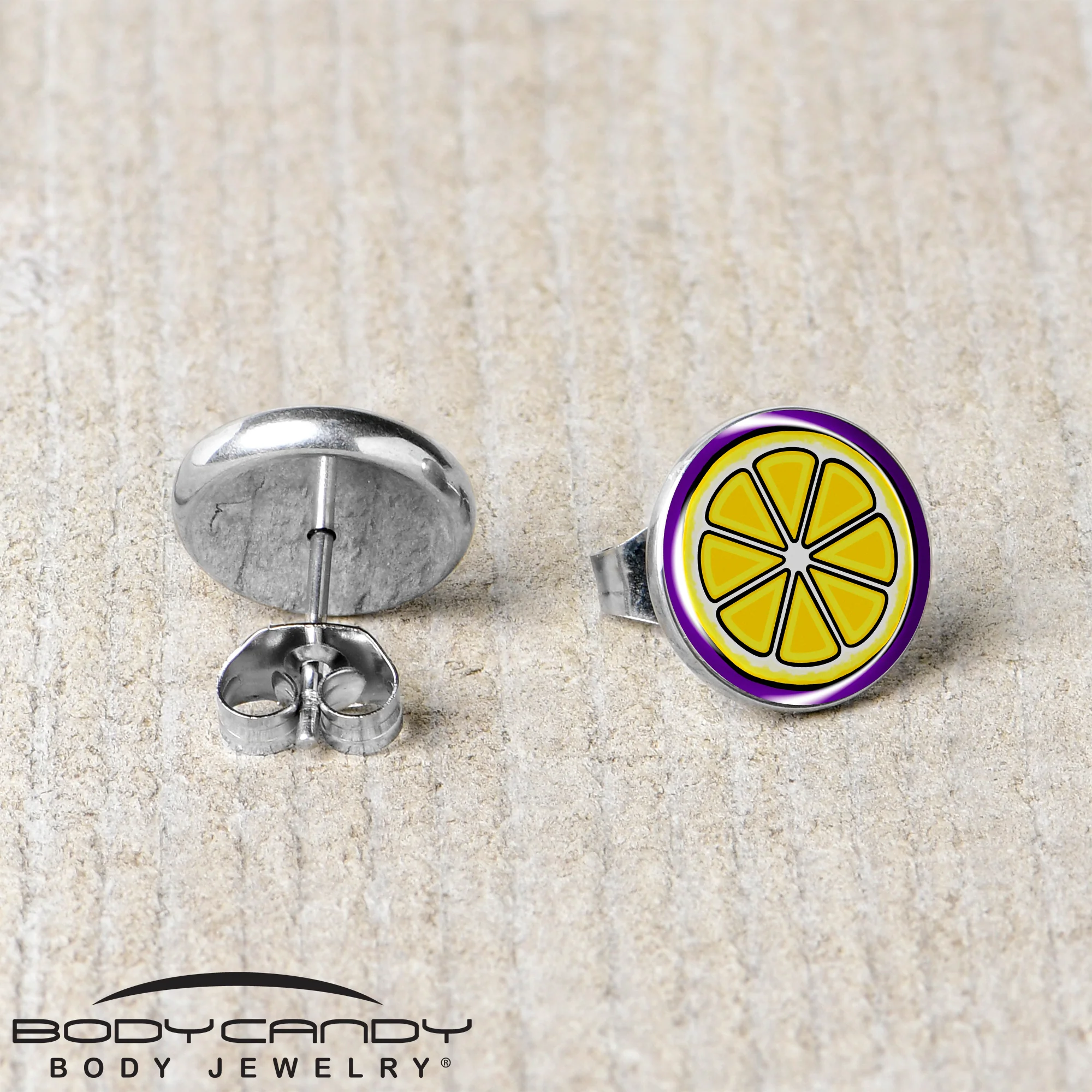 Yellow Slice of Lemon Stud Earrings by Onyx O - Image 5