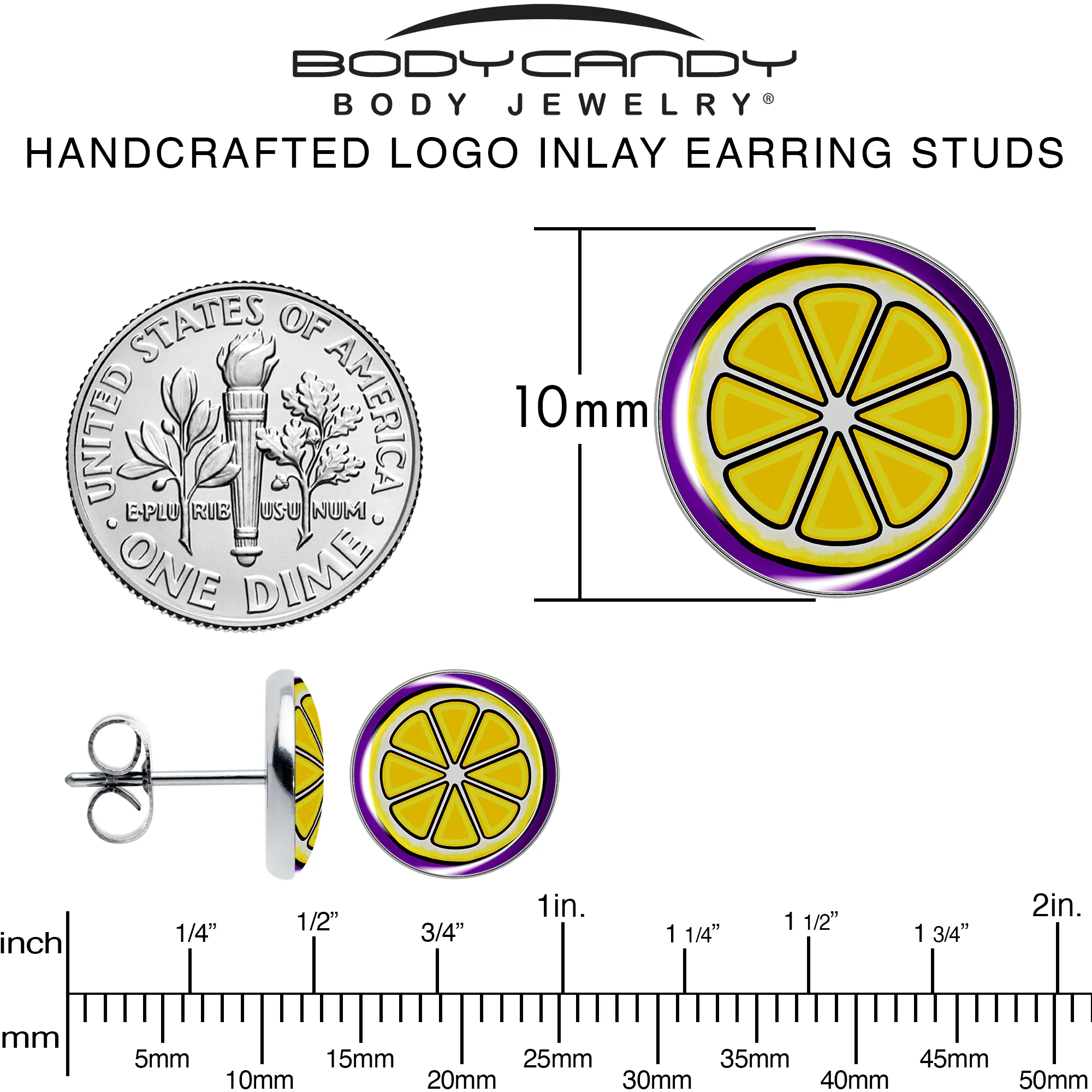 Yellow Slice of Lemon Stud Earrings by Onyx O - Image 6