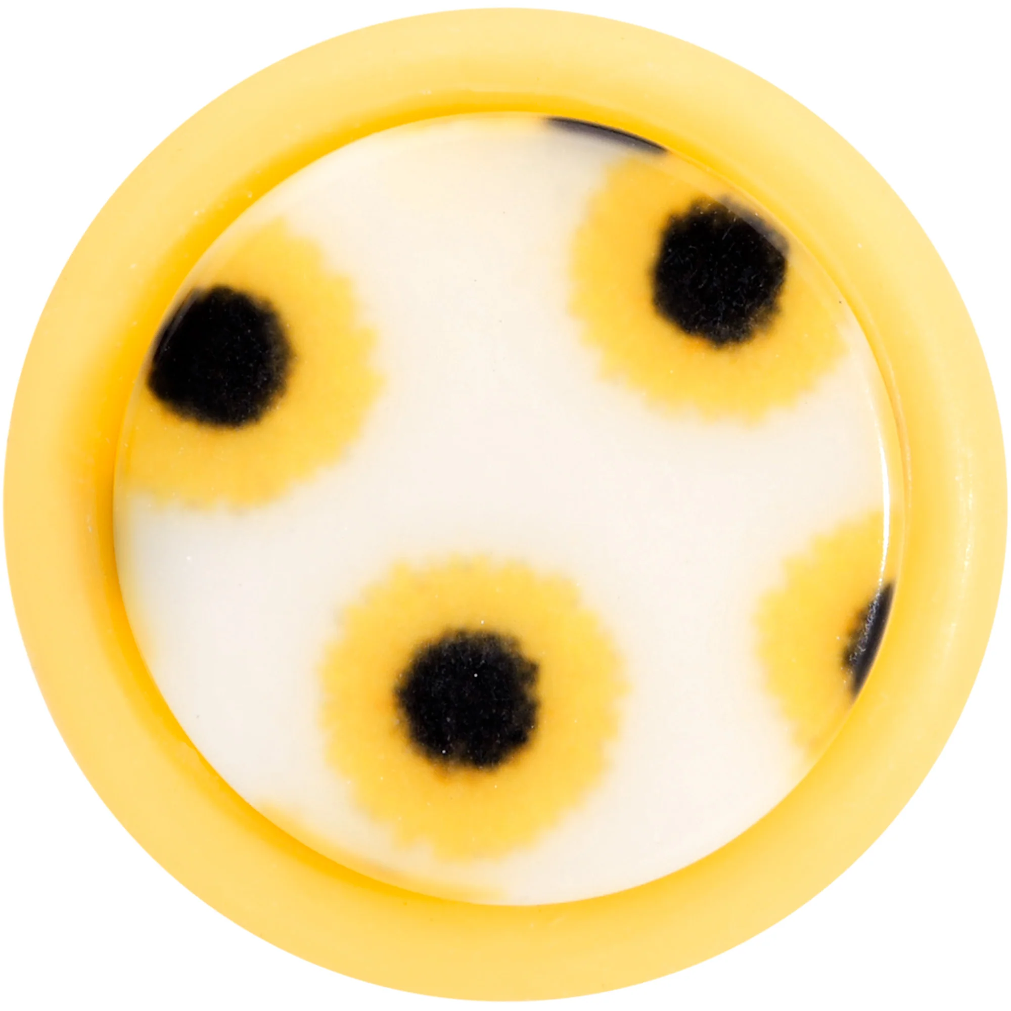 Yellow White Scores of Sunflowers Cheater Plug Set - Image 3