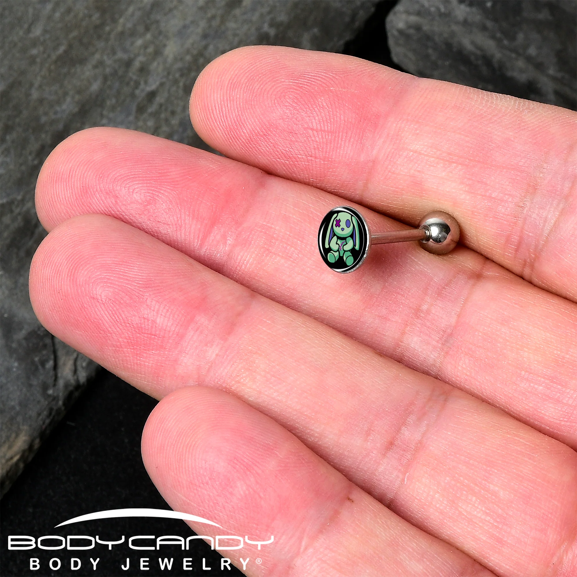 Zombie Bunny Barbell Tongue Ring by Onyx O - Image 2