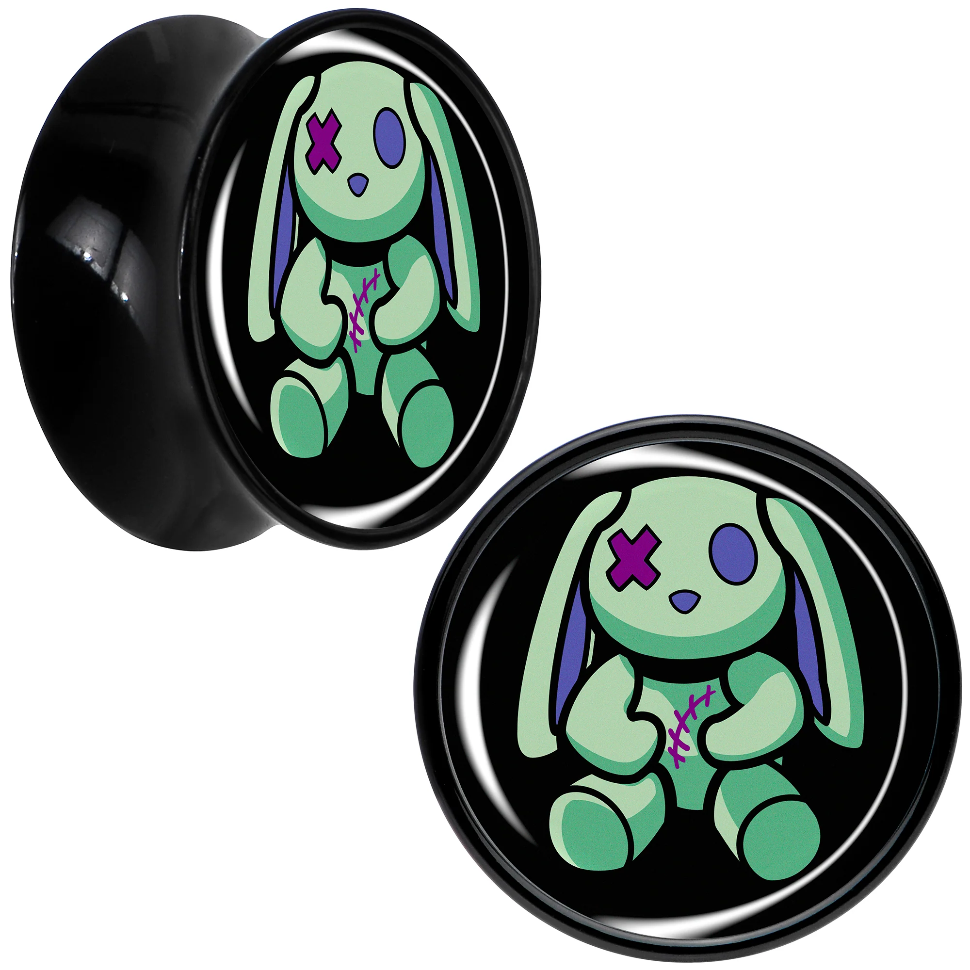 Zombie Bunny Black Acrylic Saddle Plug Set by Onyx O - Image 10