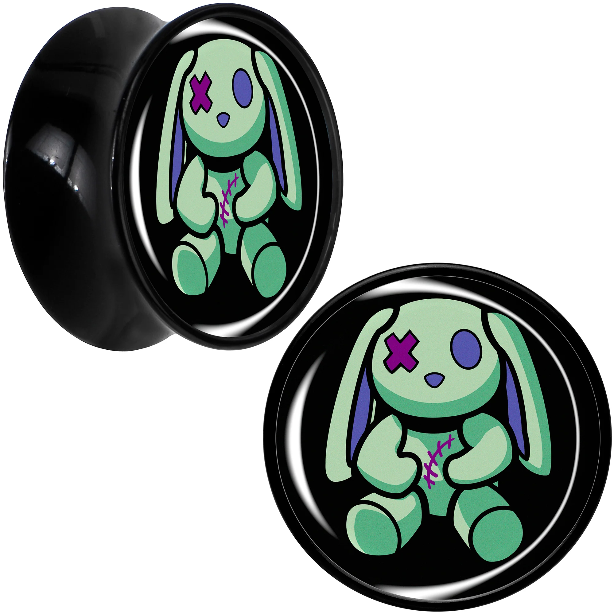 Zombie Bunny Black Acrylic Saddle Plug Set by Onyx O - Image 11