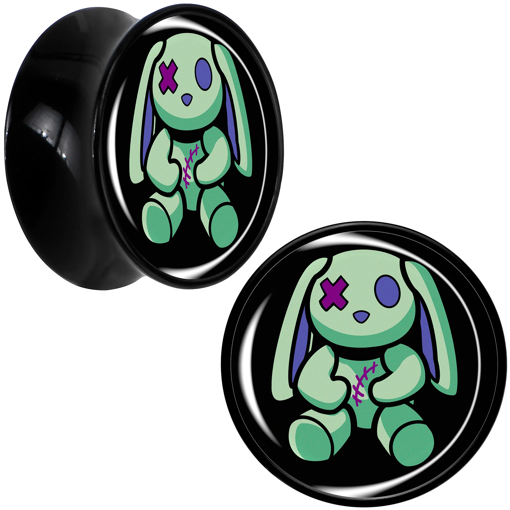 Zombie Bunny Black Acrylic Saddle Plug Set by Onyx O - Image 12
