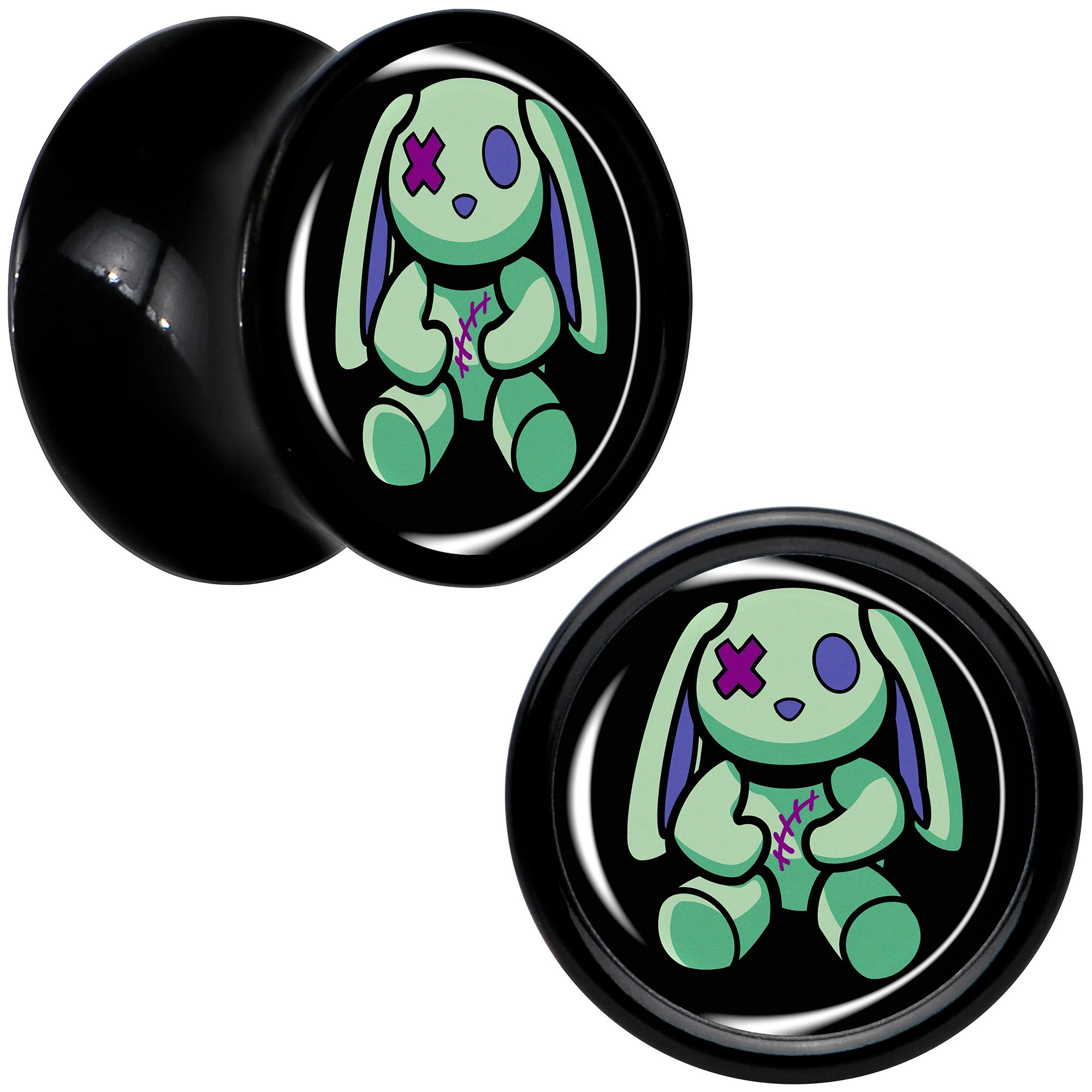 Zombie Bunny Black Acrylic Saddle Plug Set by Onyx O - Image 13