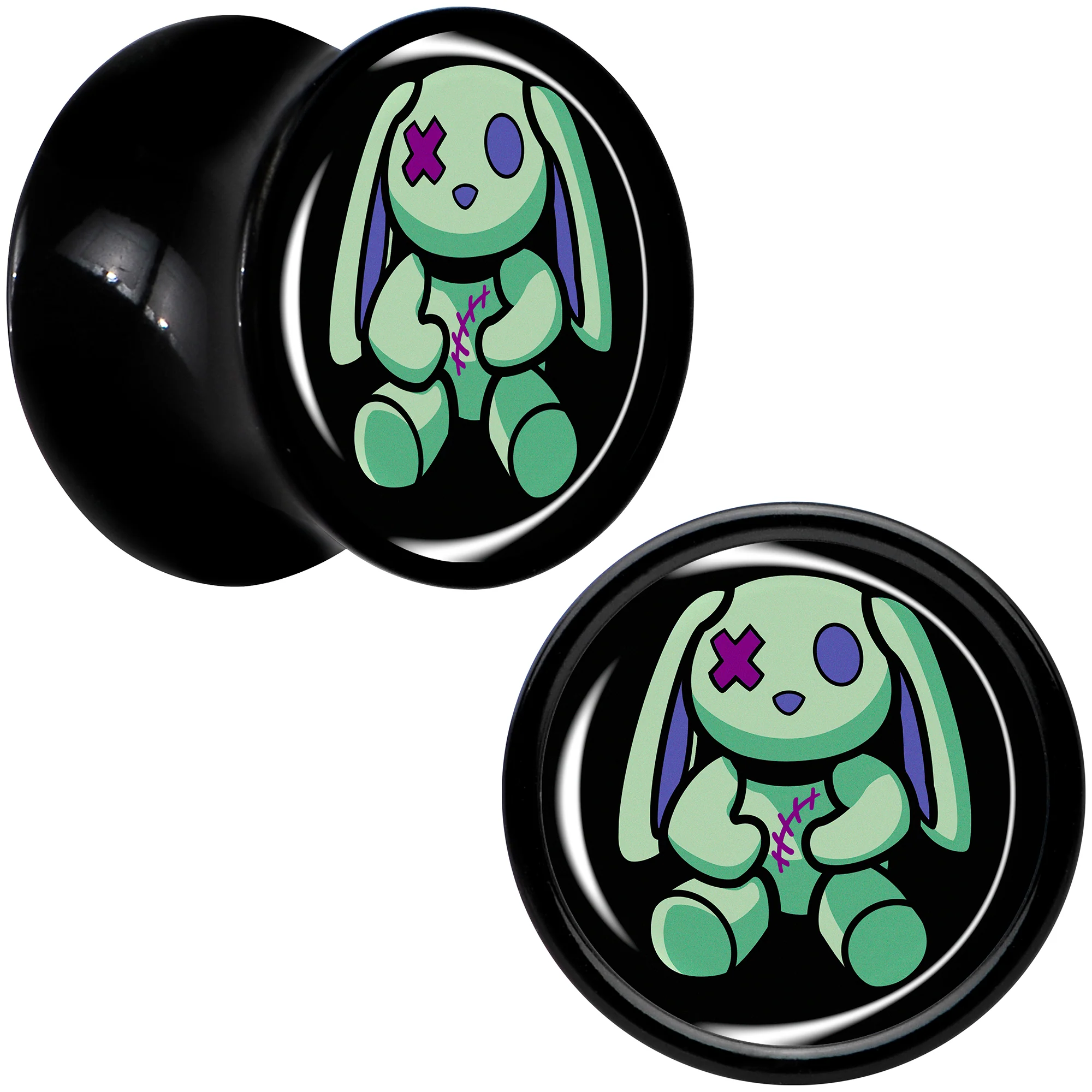 Zombie Bunny Black Acrylic Saddle Plug Set by Onyx O - Image 6