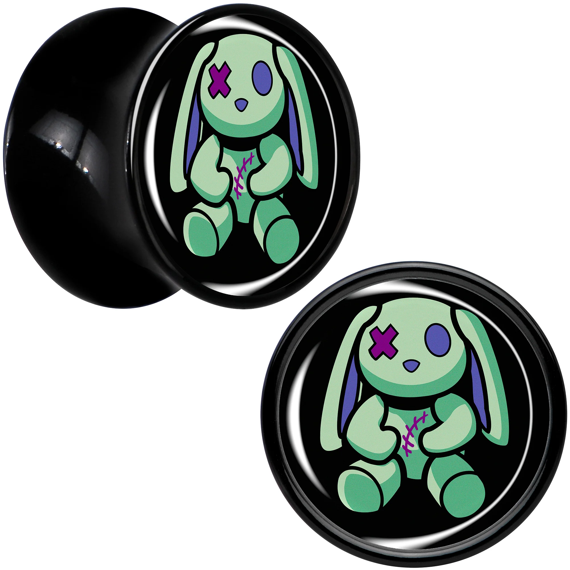 Zombie Bunny Black Acrylic Saddle Plug Set by Onyx O - Image 7