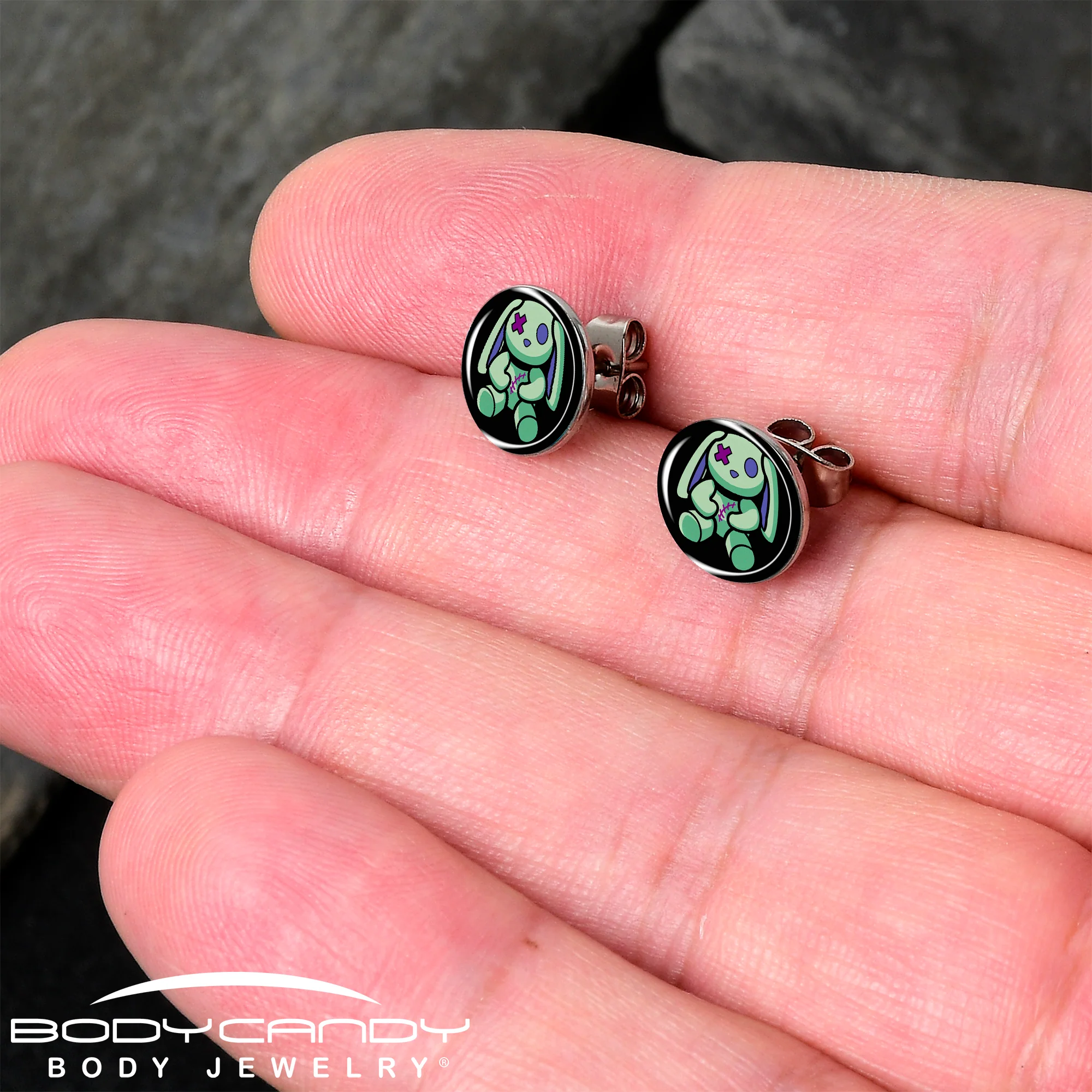 Zombie Bunny Stud Earrings by Onyx O - Image 2